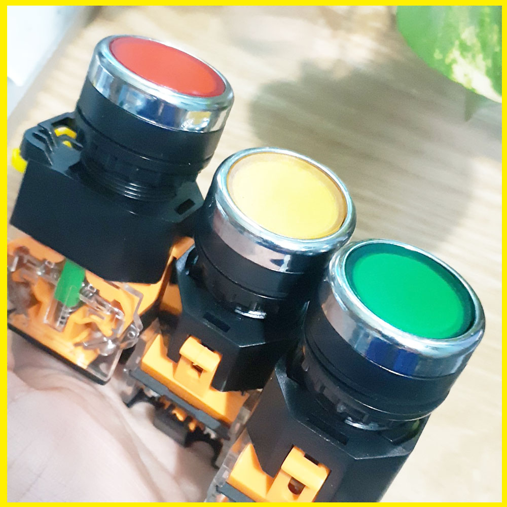 Nút nhấn nhả không đèn ON OFF phi 22 , 1NO 1NC