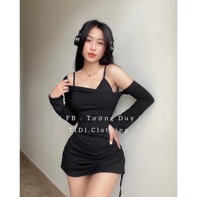 Set Đầm Kiểu Rút Dây Kèm Bra Trong Nữ Tính D97