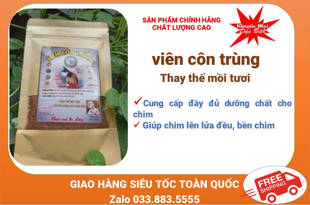 VIEN CÔN TRÙNG CĂNG LỬA DÀNH CHO CHIM CẢNH