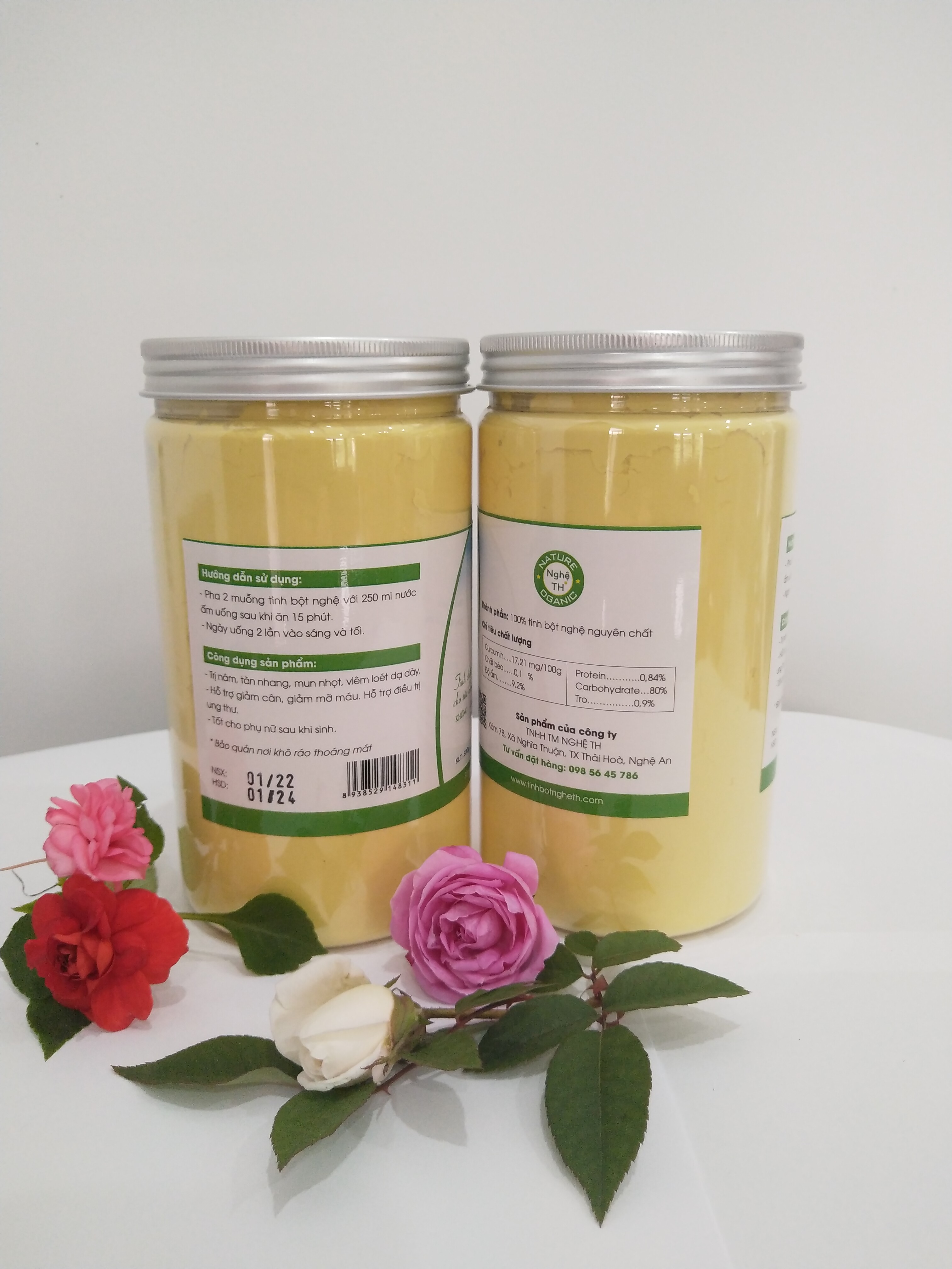 Tinh bột nghệ vàng nano curcumin 1kg (hai hộp 500g)