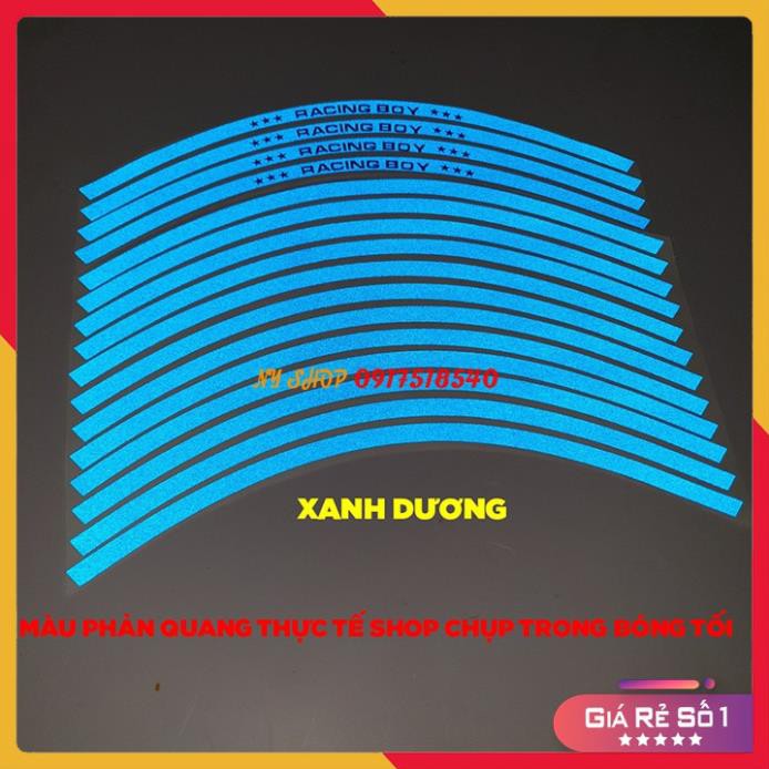 🔥 DECAL RACING PHẢN QUANG DÁN VÀNH RCB (TEM CHỈ VÀNH 1 BỘ ĐỦ DÁN 2 BÁNH) 🔥