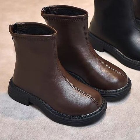 Giày bốt da pu cho bé gái cổ cao siêu chất, giày boot da bé gái đế êm nhẹ