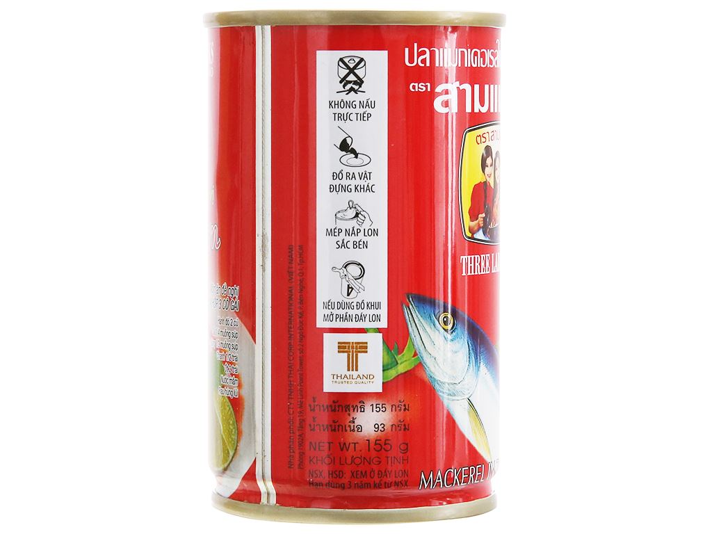 Cá nục sốt cà 3 Cô Gái/Sea Crown nắp bật lon thiếc (155g)