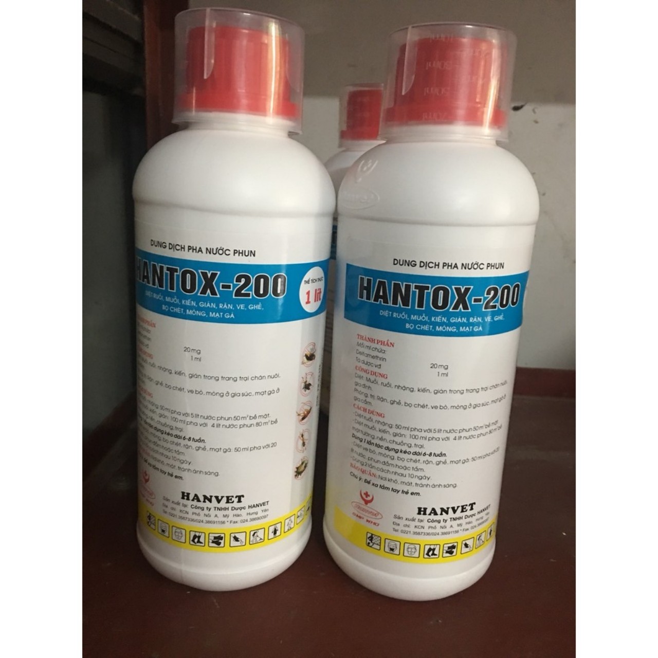 Lọ 1 lit hantox pha phun diệt sạch muỗi ruồi kiến gián