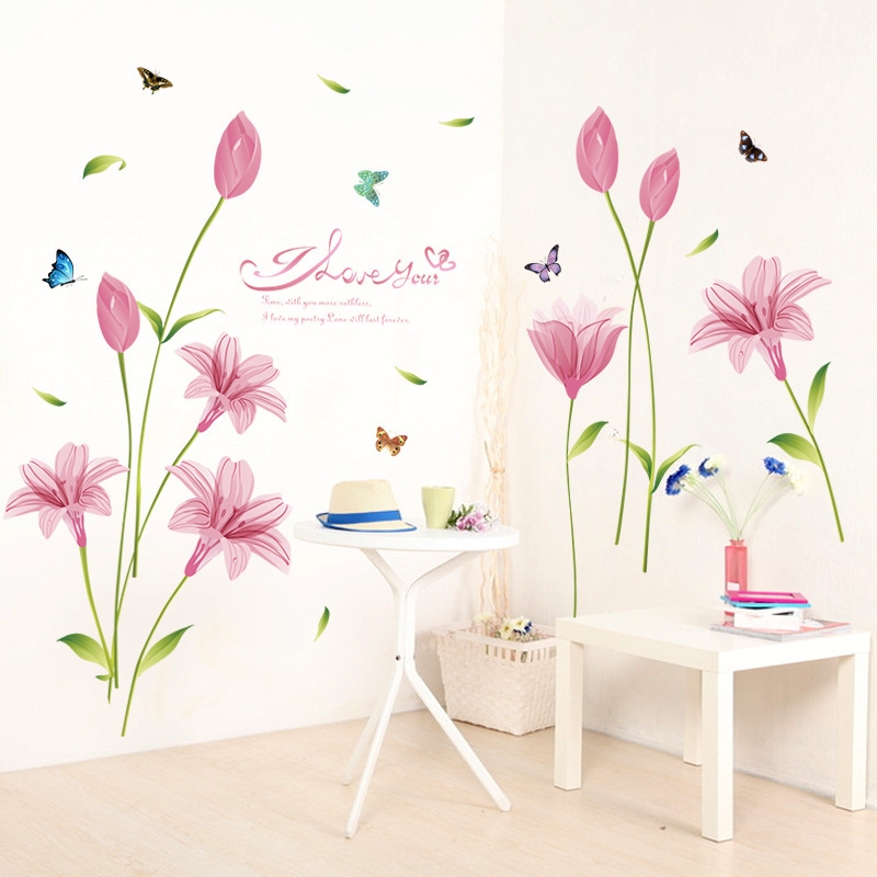 [HCM]DECAL DÁN TƯỜNG HOA ANH THẢO HỒNG