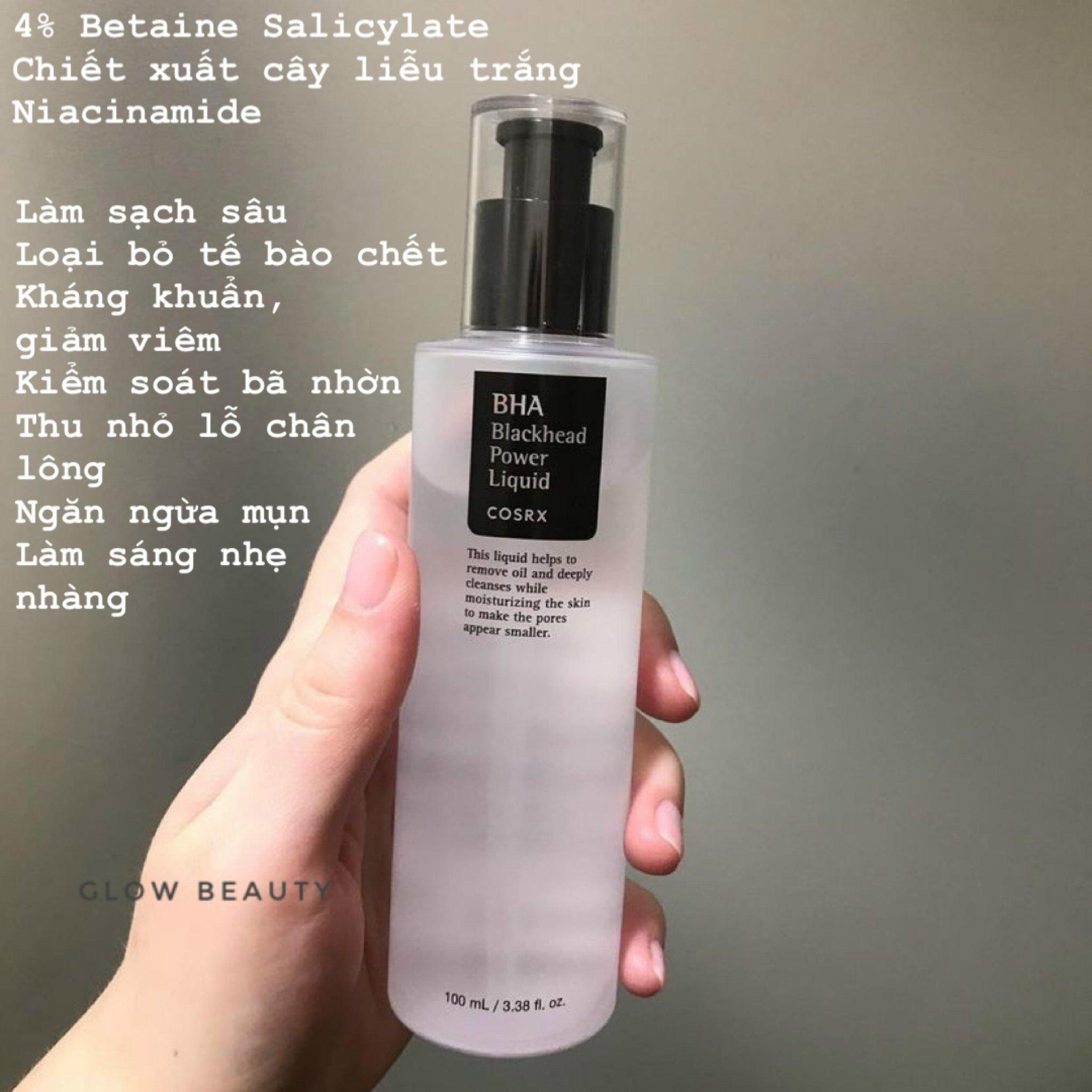 [GLOW BEAUTY] TONER TẨY DA CHẾT HÓA HỌC COSRX BHA BLACKHEAD POWER LIQUID 100ML