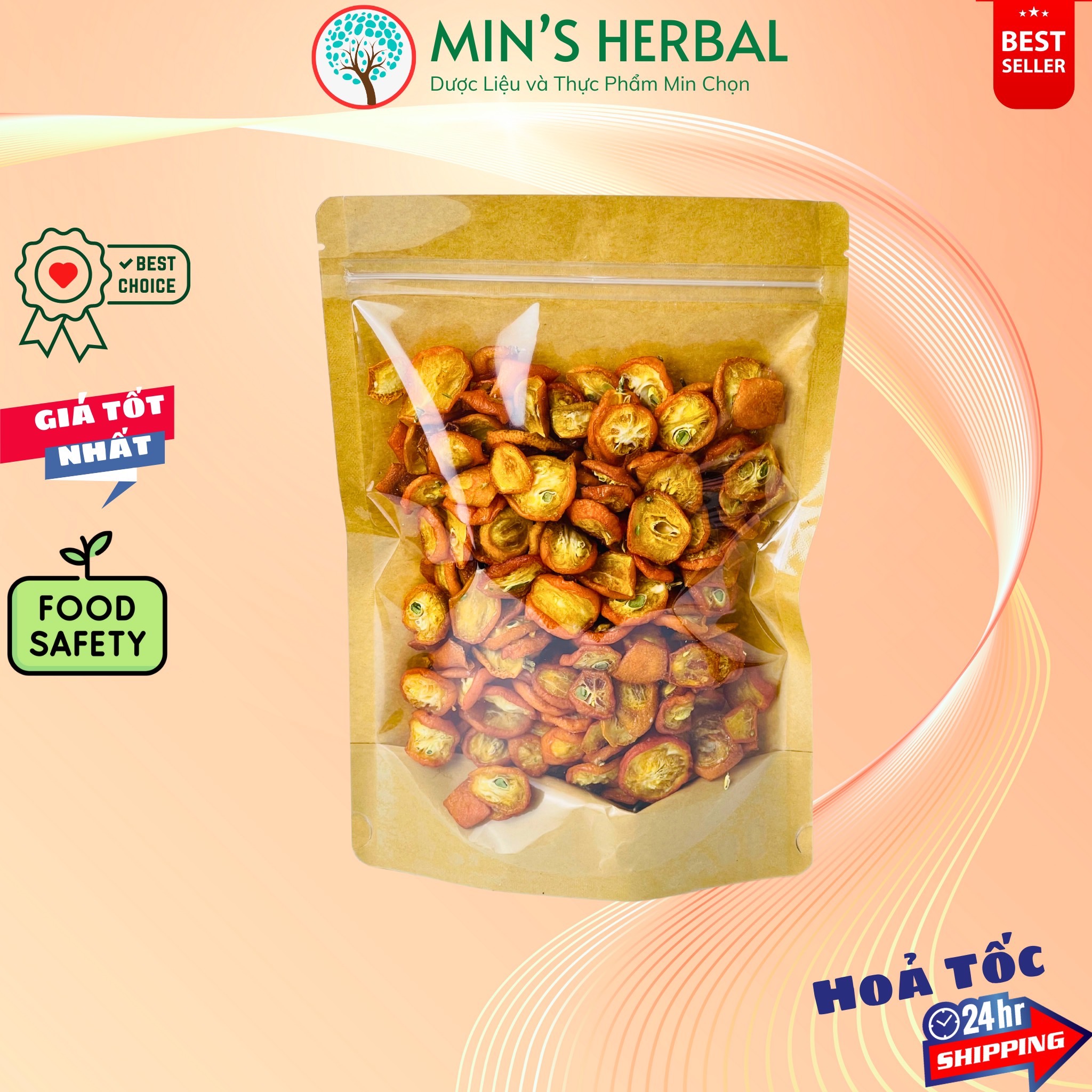 Trà quả tắc thái cắt lát sấy khô thơm, vàng, ngọt nhẹ túi 100g/250g