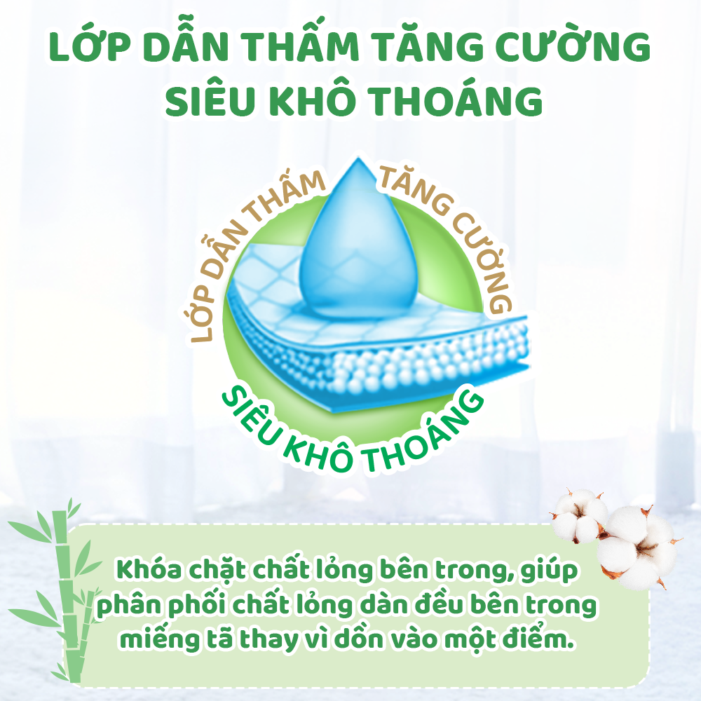 [Đơn 399K Tặng 2 miếng tã quần size L ]  Tã/bỉm dán Molfix Thiên nhiên Jumbo M (6kg - 11kg) - Gói 48+6 miếng
