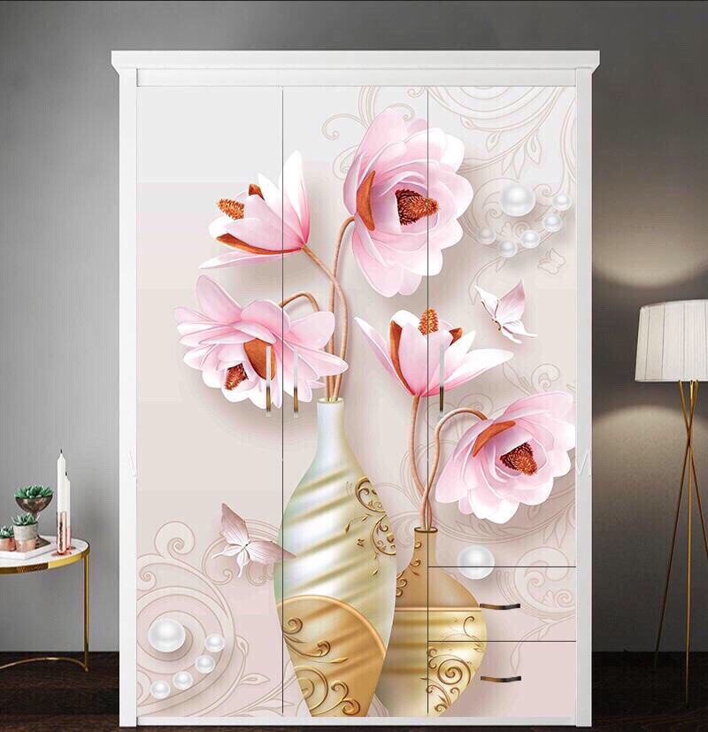 Tủ quần áo/ Tủ trẻ em/ Tủ nhựa đài loan giá rẻ KT 1m25*1m85*50cm 3 cánh 3d bình bông. Bảo hành 5 năm. Chỉ nhận ship HCM, Bình Dương, Biên Hòa miễn phí