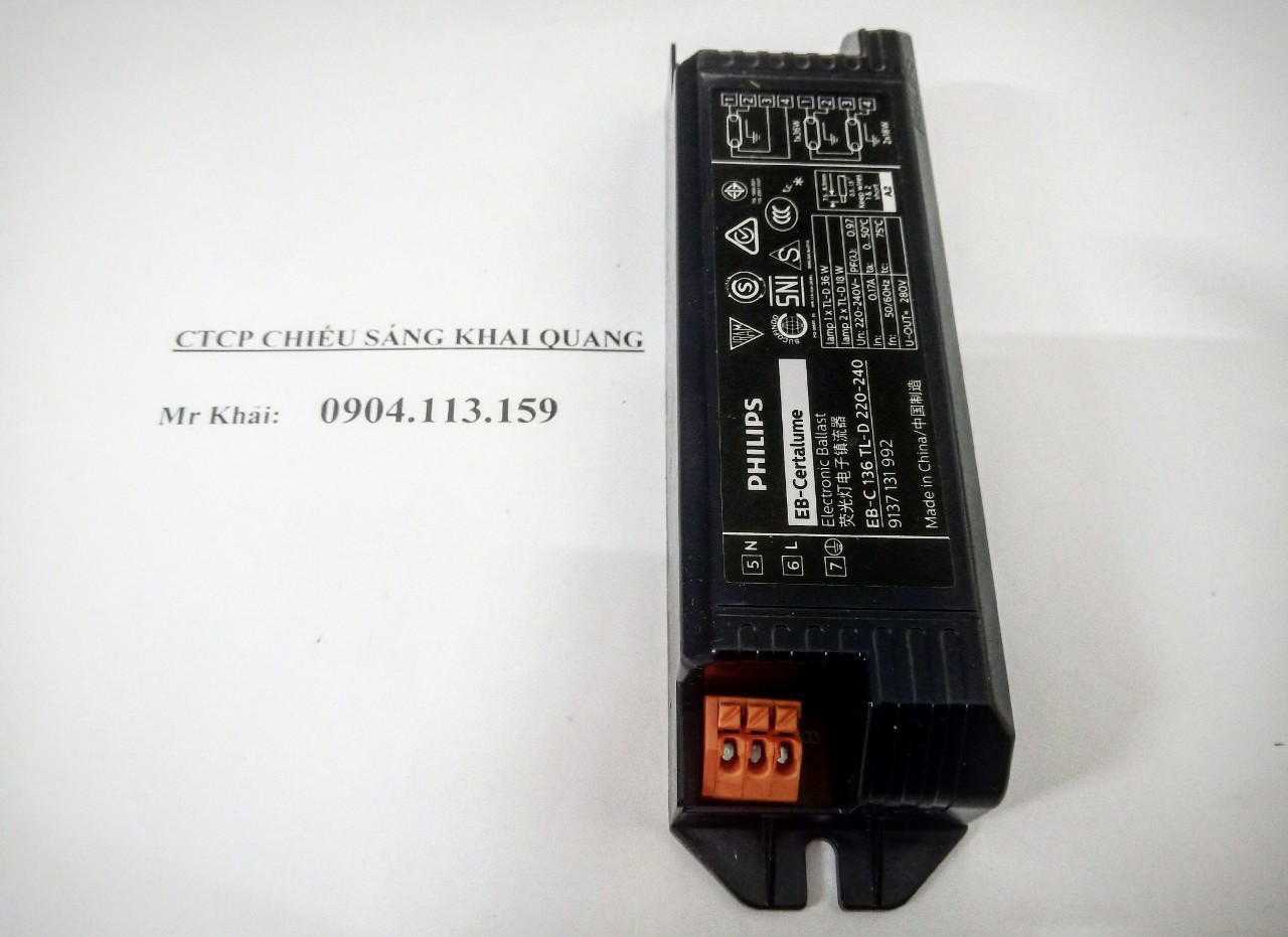 Chấn lưu điện tử Philips EB-C 136 TLD màu ĐEN