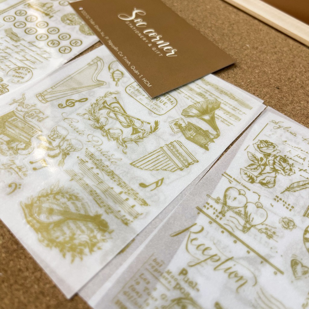 [HCM]Sticker ánh kim in mực tự cắt dán