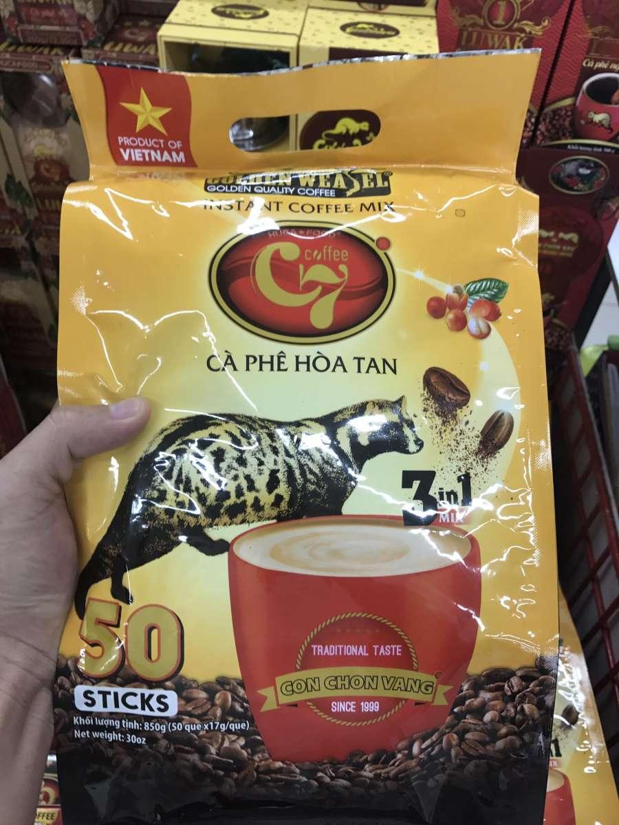 Coffee yellow weasel-soluble 3 in 1-bag gold 50 pack x 17g