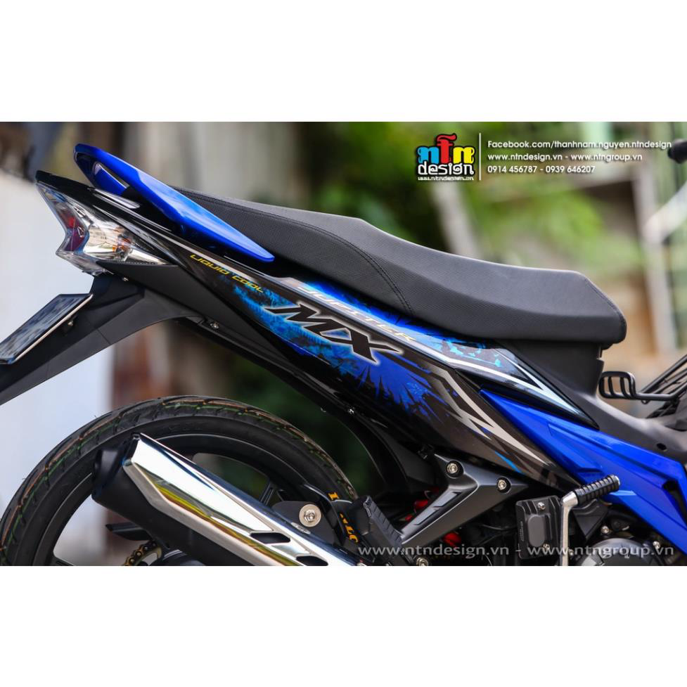 Tem rời dán xe exciter 2009 mẫu xanh đen chữ jupiter mx