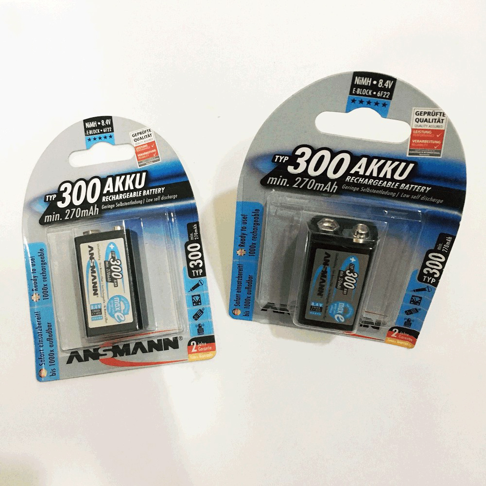 1 vỉ pin sạc 9V Ansmann 270mAh (1 vỉ 1 viên)