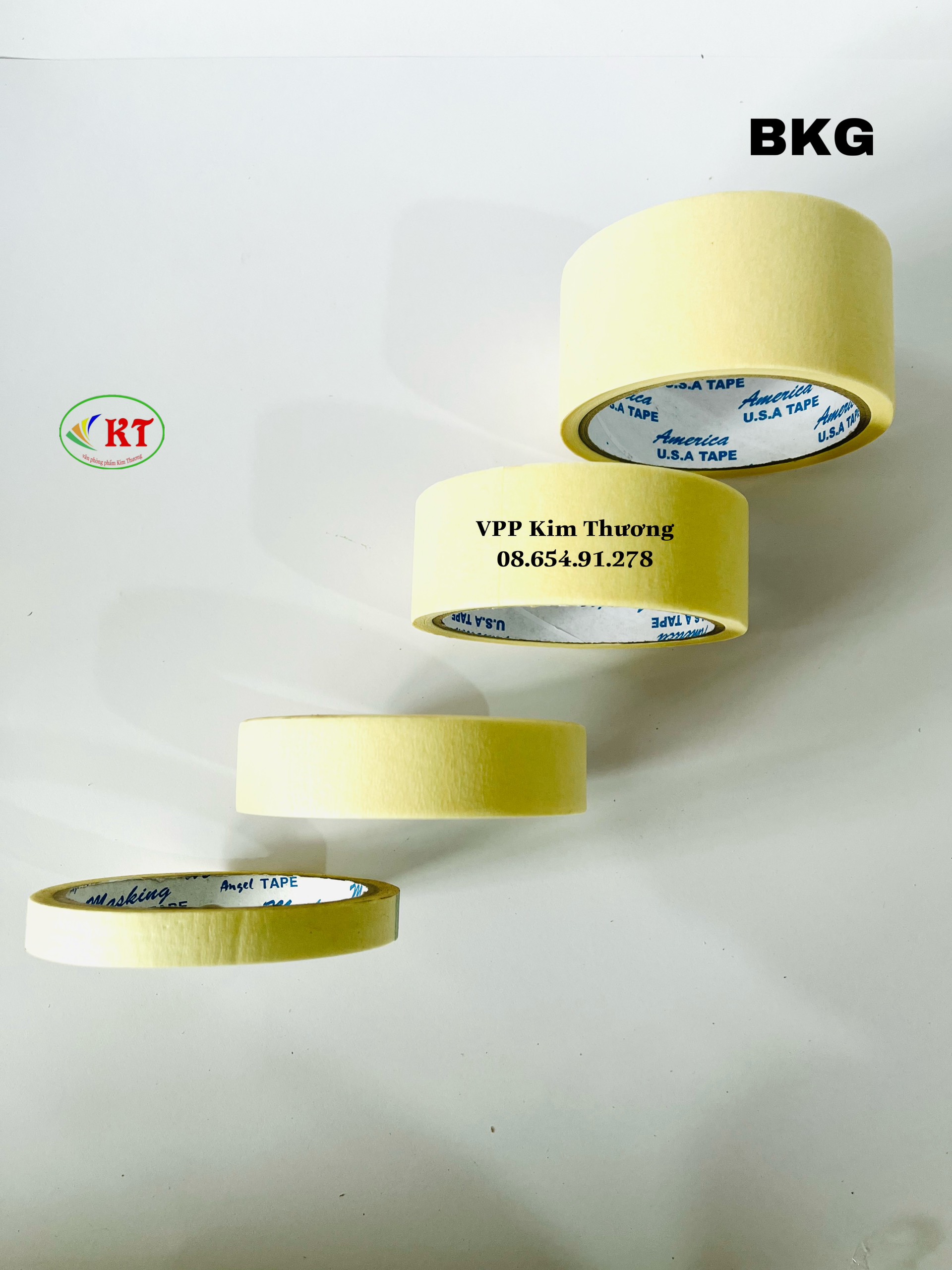 Băng keo giấy đủ các size 1F2, 2F4, 3F6, 4F8
