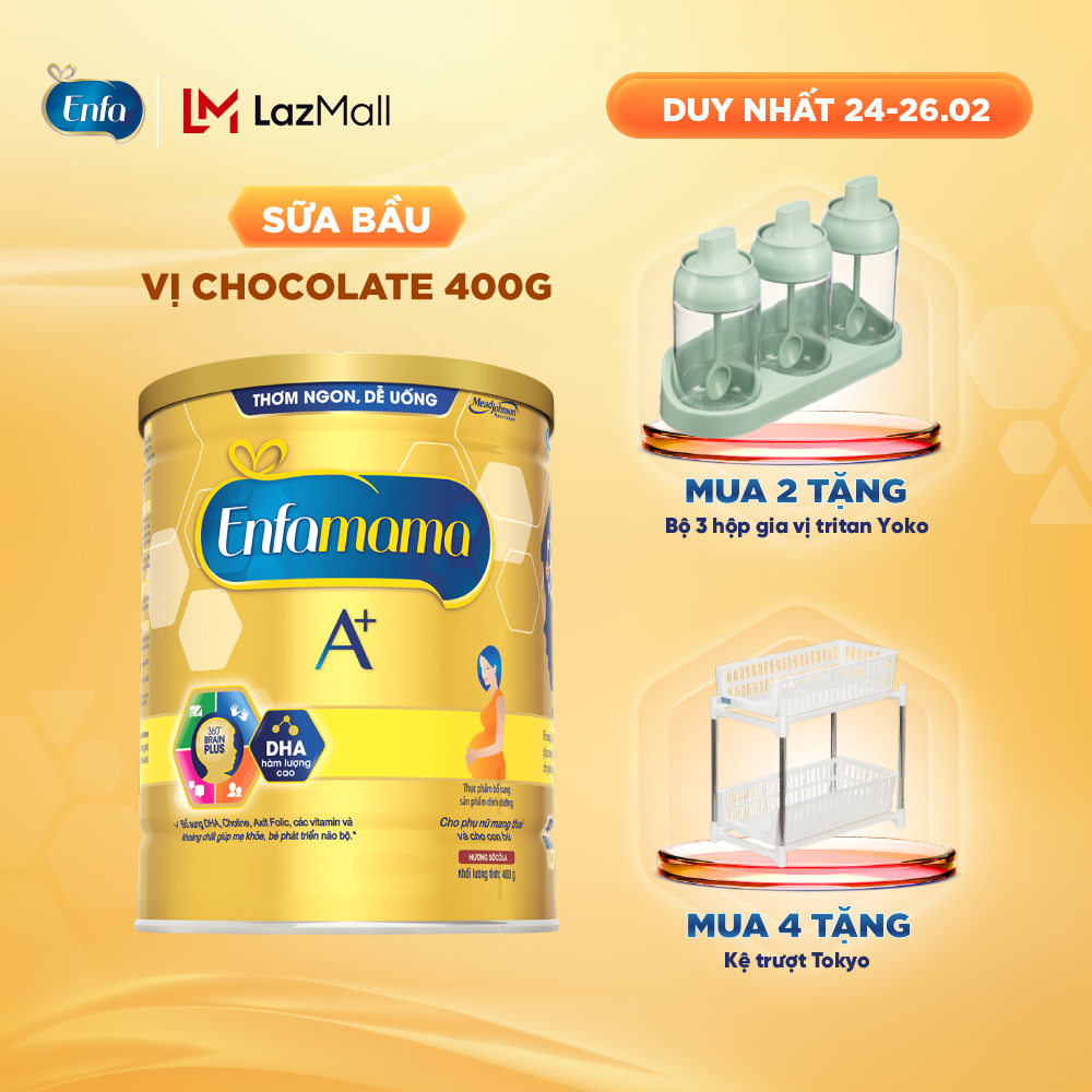 Sữa bầu Enfamama A+ hương Choco 400g - Cam kết HSD còn ít nhất 10 tháng