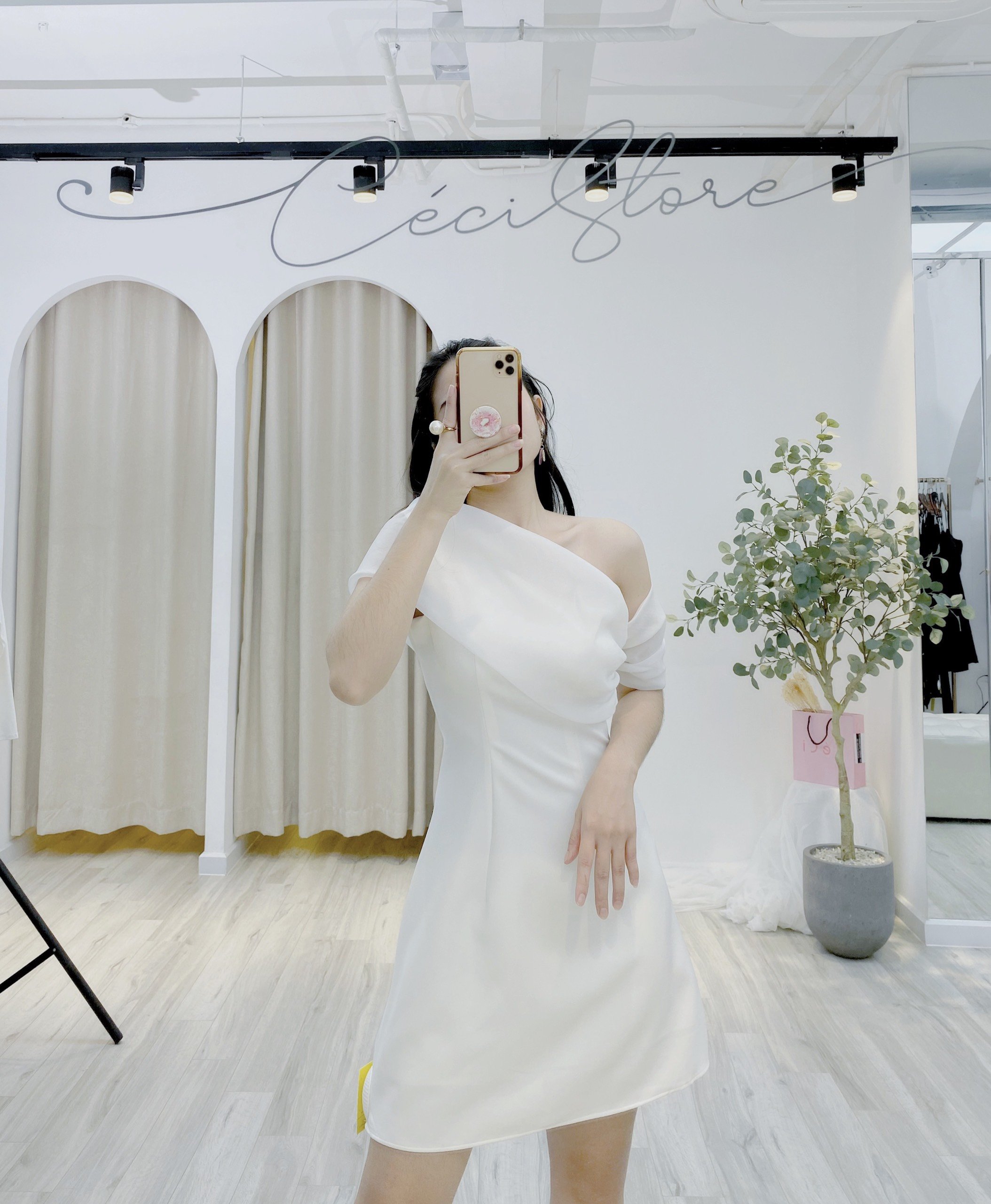 Size SML - Elsa Dress - Đầm lệch vai form chữ A, Céci Store.