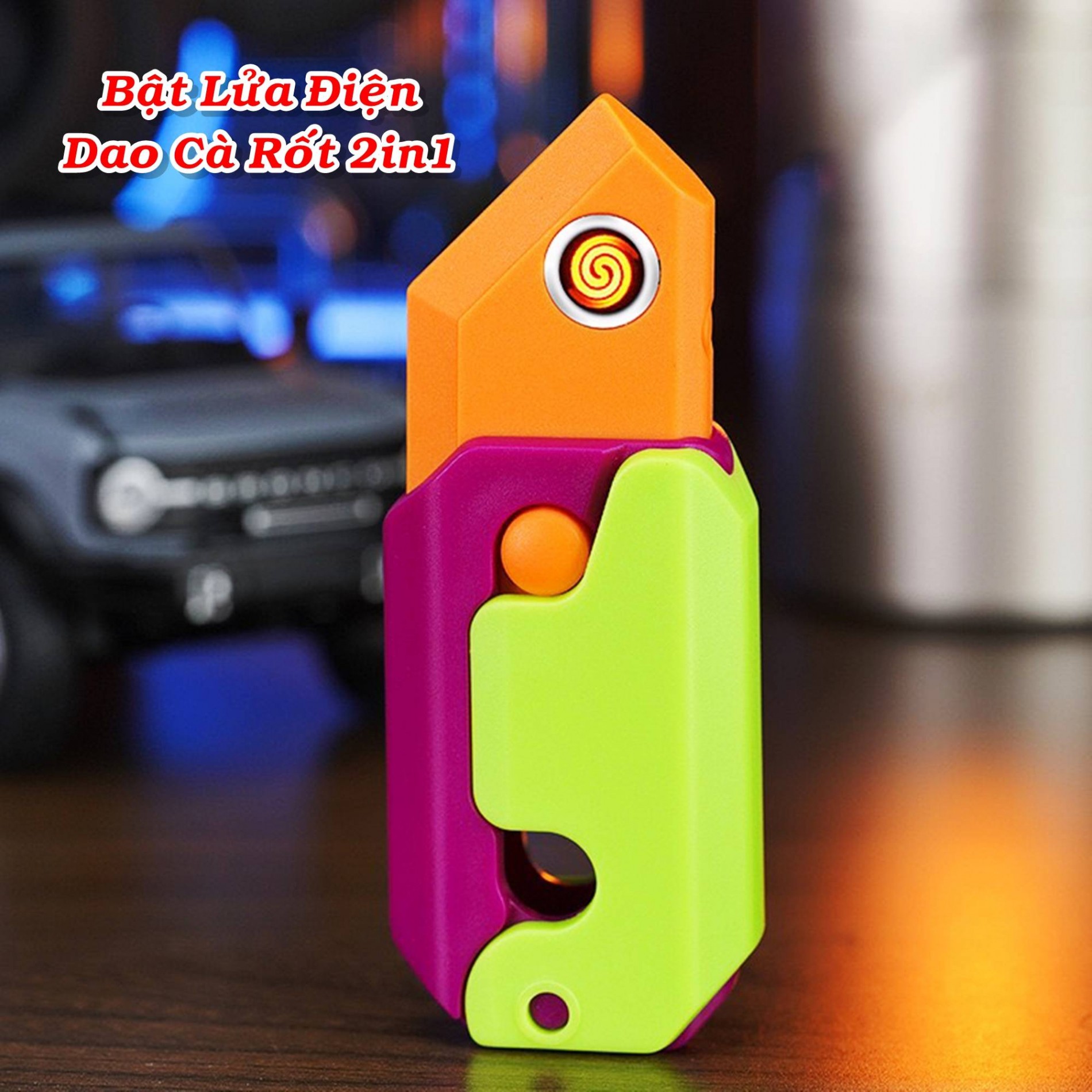 bật lửa điện cà rốt 2in1 ( đồ chơi vô tri ) - sạc điện