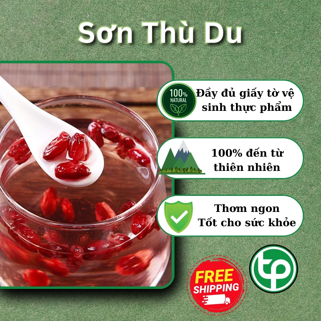 Sơn thù du khô 500g - Hàng sạch xanh chất lượng cao - Thảo Dược Tấn Phát