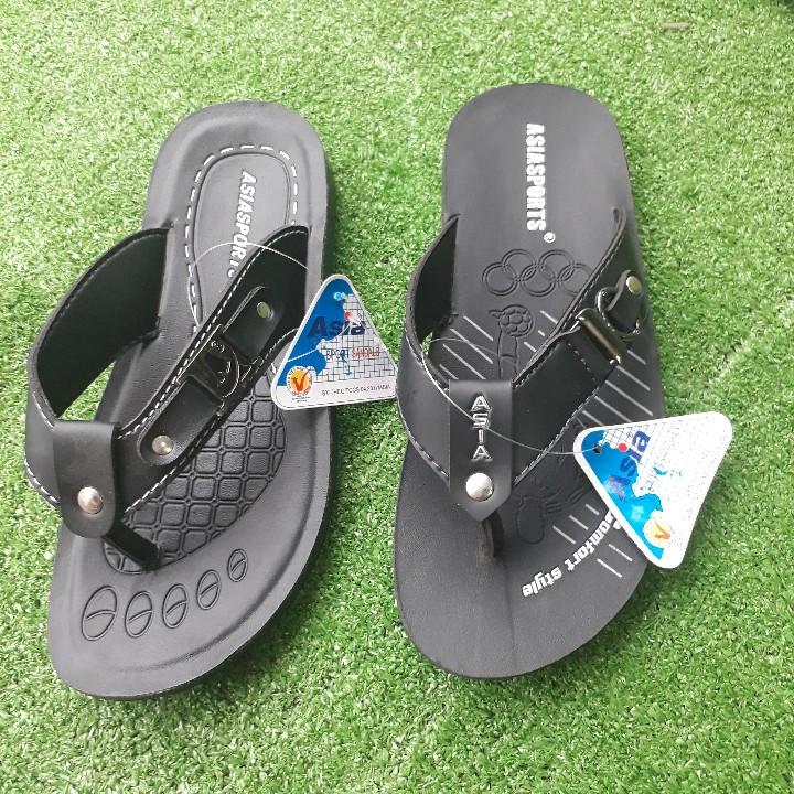 [Hcm] Asia Men's Fashion Flip-Flops with Straps and Pu Leather Sole