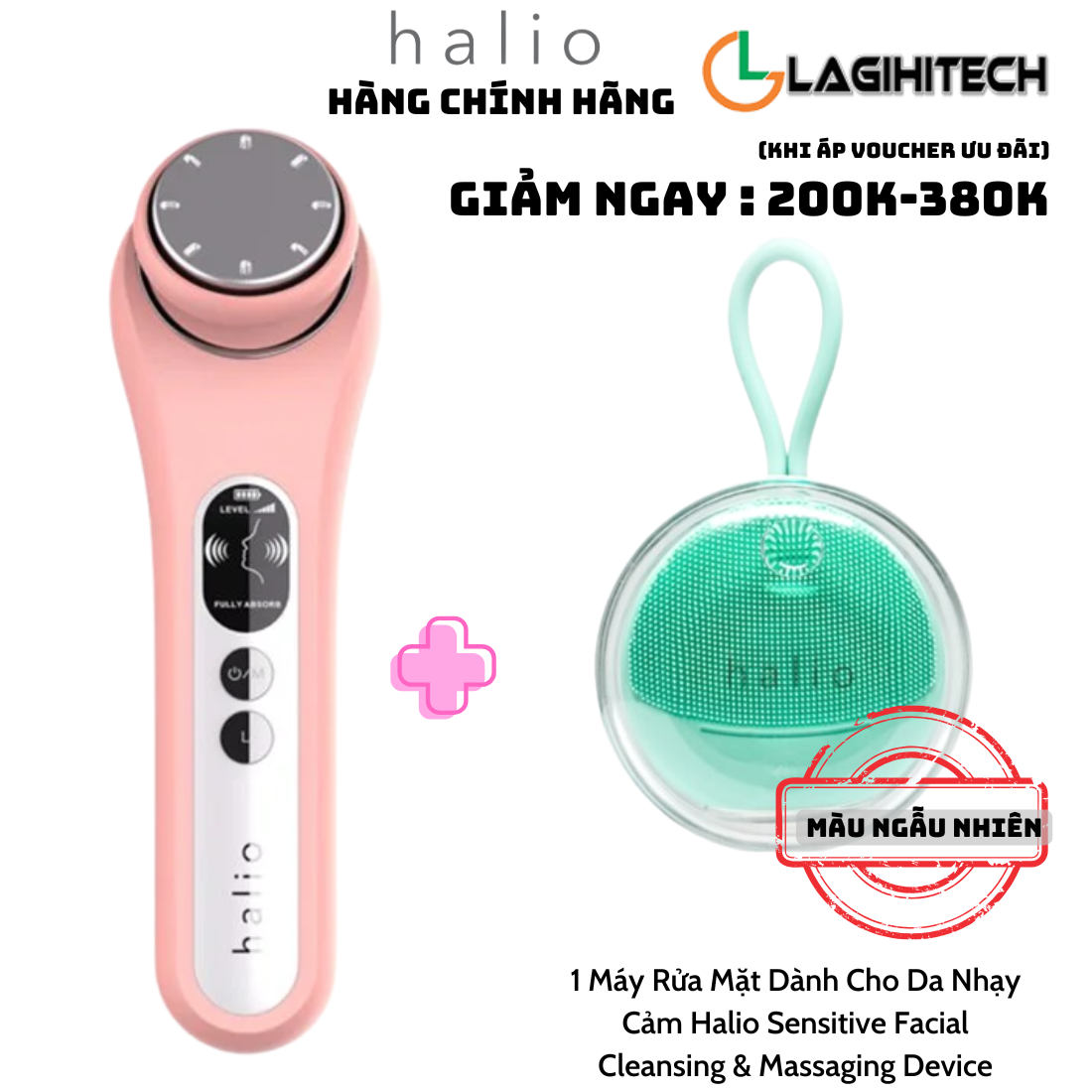  Máy Đẩy Tinh Chất Dưỡng Trắng Nóng Lạnh Halio Ion Hot & Cool Beauty Device Bảo hành 1 năm - Hàng Chính Hãng 