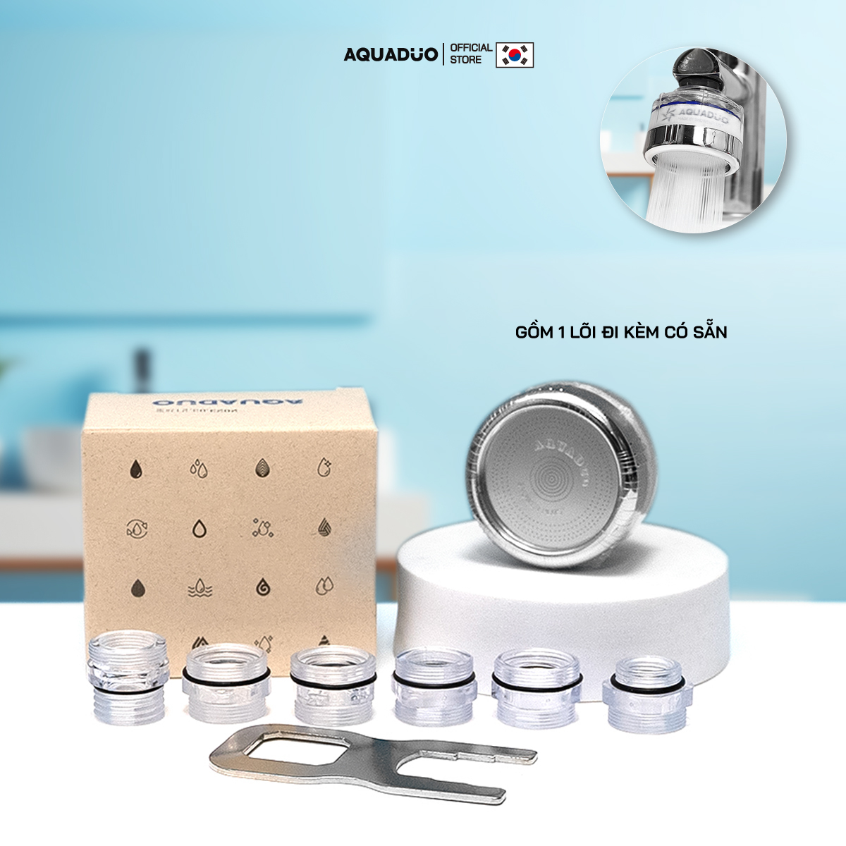 SF-1000SSA Đầu vòi bồn rửa tay (tăng áp lọc nước), Aquaduo,HCM
