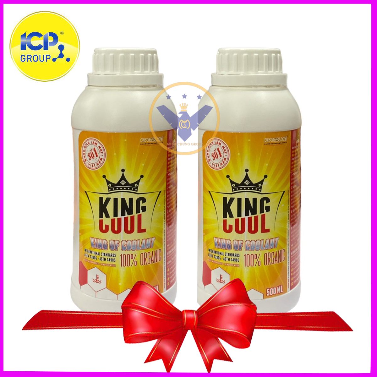COMBO 2 nước làm mát động cơ ô tô (màu đỏ) Kingcool Super lon 500ml