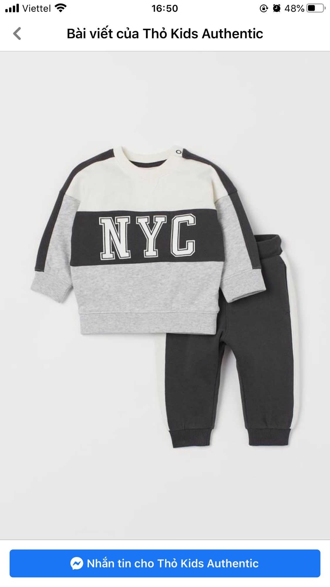 Set Hm NYC bé trai