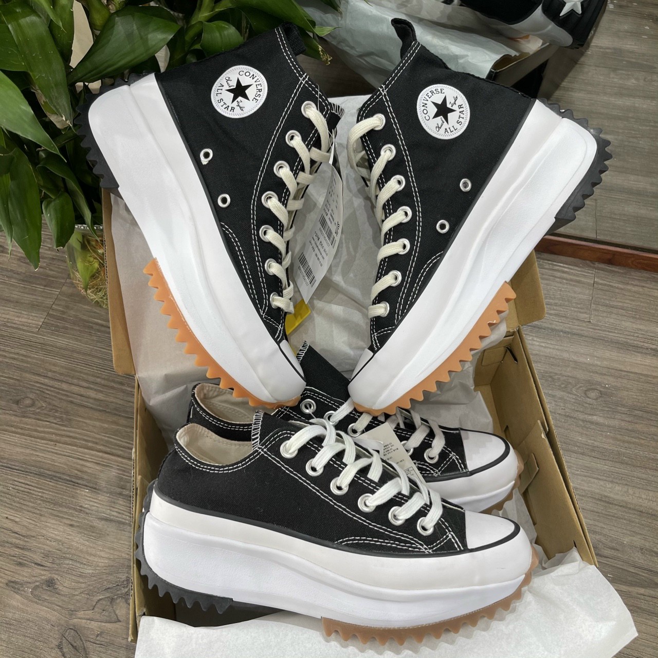 Giày Converse Run Star Hike Hi Low Black White Cổ Thấp ( Full box )