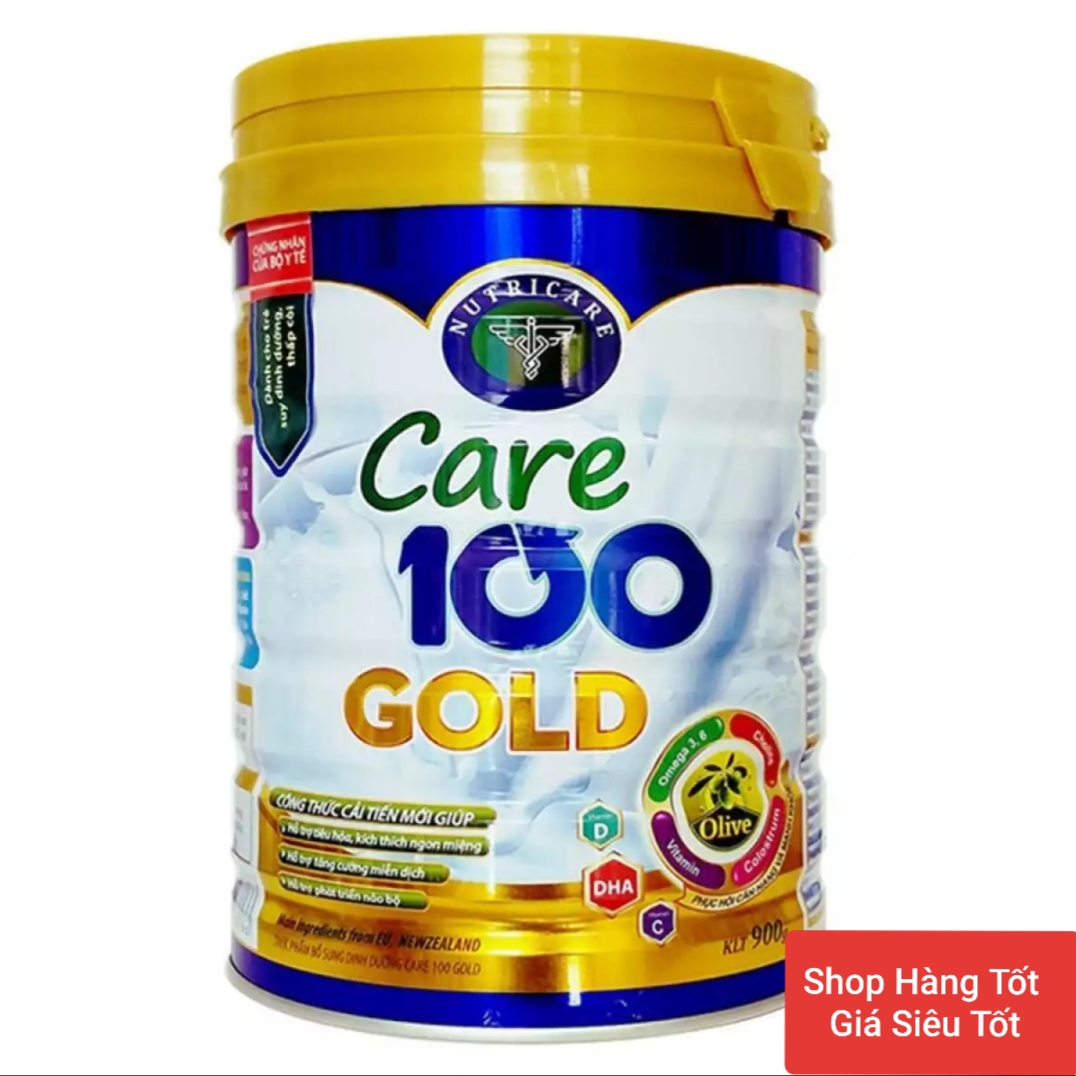 Sữa bột dinh dưỡng Care 100 Gold 900g( dành cho bé thấp còi, suy dinh dưỡng)