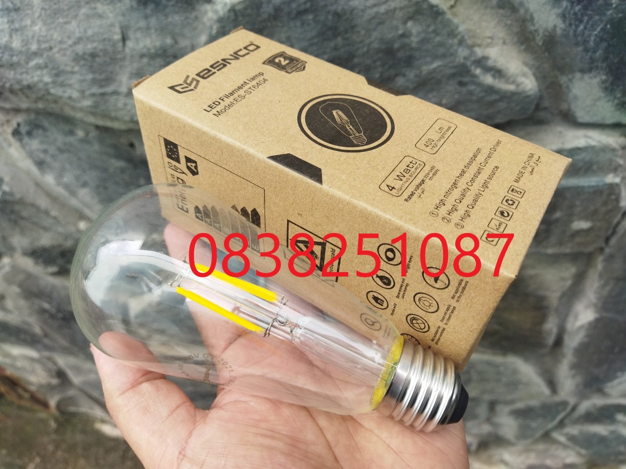 6 Bóng Đèn Led Edison Vintage ST64 4W E27 220V - Ánh sáng vàng
