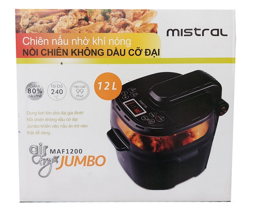[Trả góp 0%]NỒI CHIÊN KHÔNG DẦU MISTRAL MAF1200 12L (MADE IN MALAYSIA)