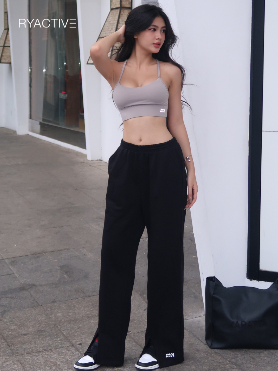 Quần nữ ống rộng RYACTIVE - RYA Loose Pant Black