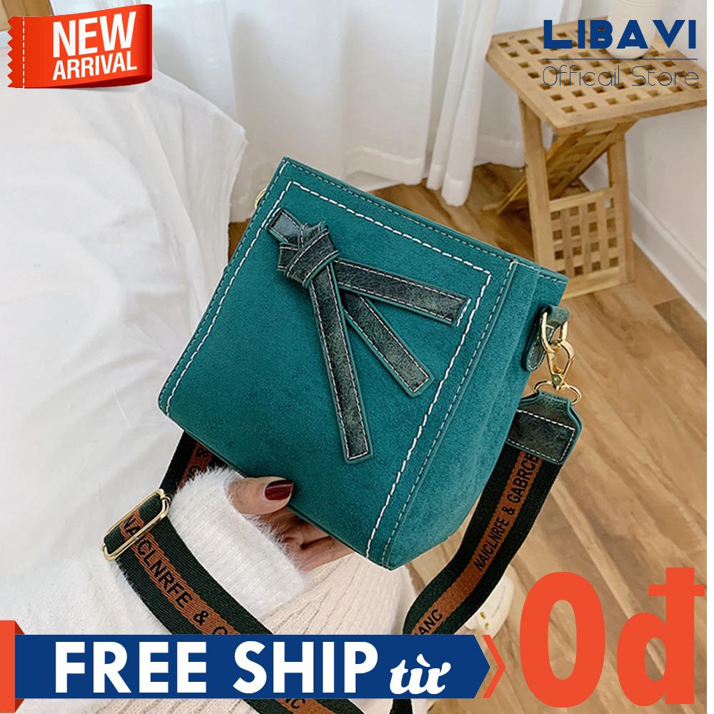 Túi Xách Đeo Chéo Nữ Đẹp, Chất Da Nhung Sang Trọng, Dây Đeo Có Điều Chỉnh, Khóa Kéo, Họa Tiết Thắt Nơ Chéo Cực Đẹp, Đi Tiệc Đi Chơi Sang Chảnh T33