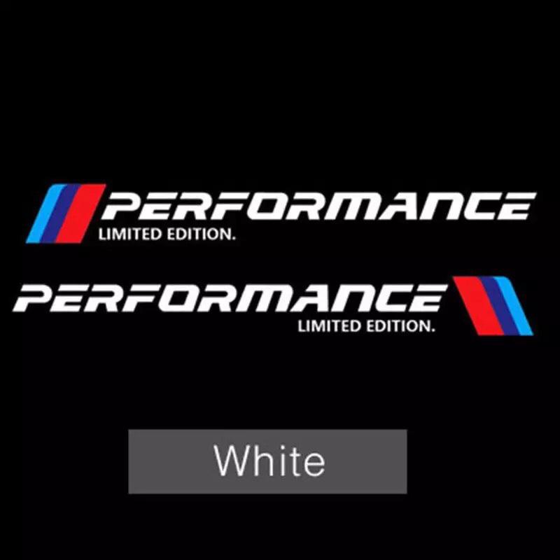 [HCM]Bộ 2 Tem dán cửa xe ô tô Performance (trắng)