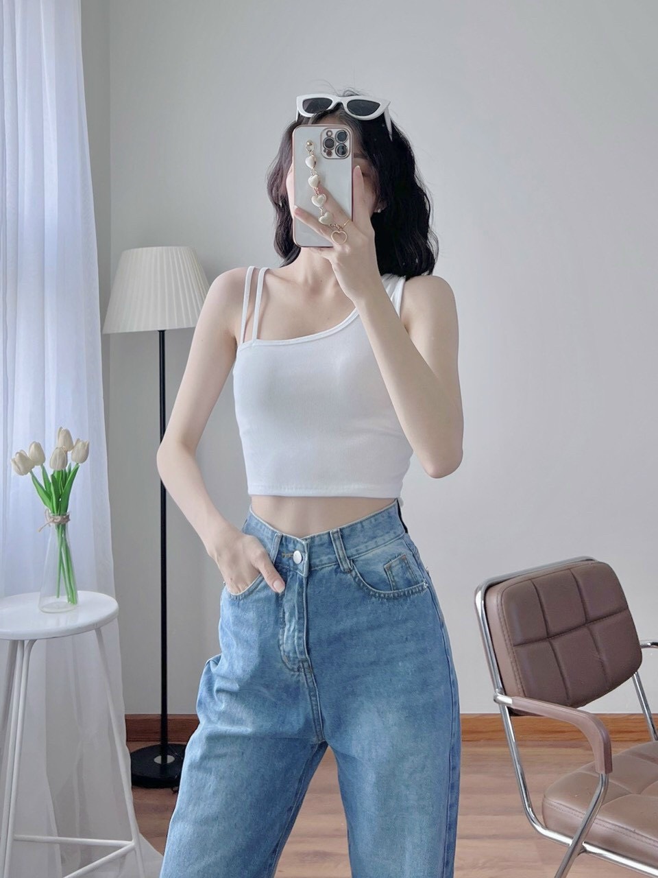 [ Chuyên sỉ] Áo thun croptop nữ 2 dây cá tính