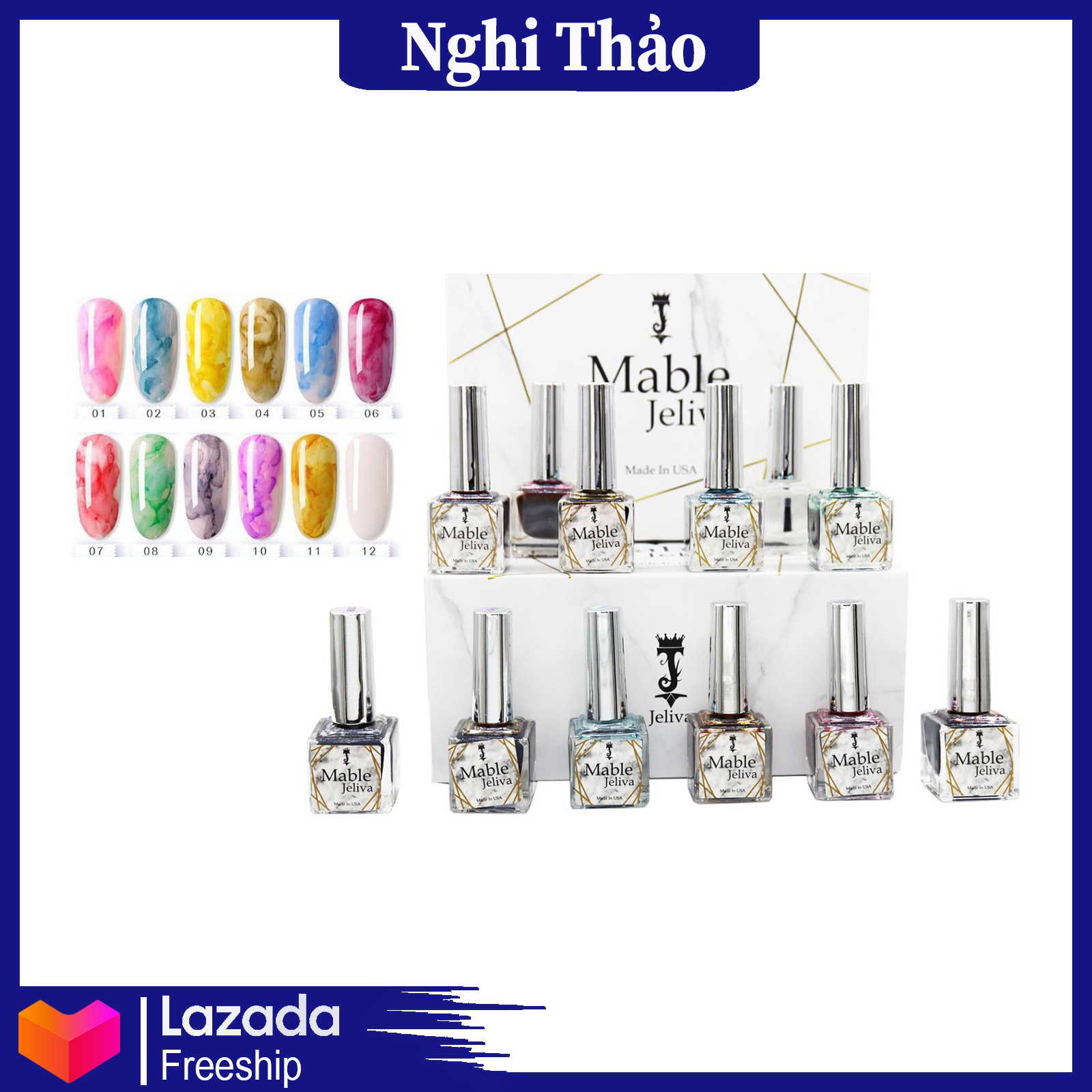 Set cồn loang nail JELIVA 15 màu