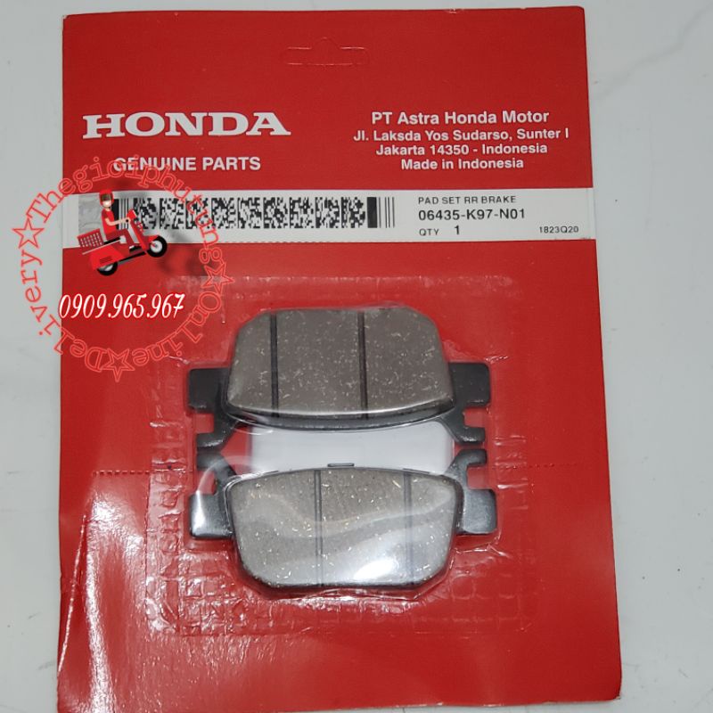 Bố thắng đĩa sau sh 150, vario 160 zin honda indo - 06435-k97-n01