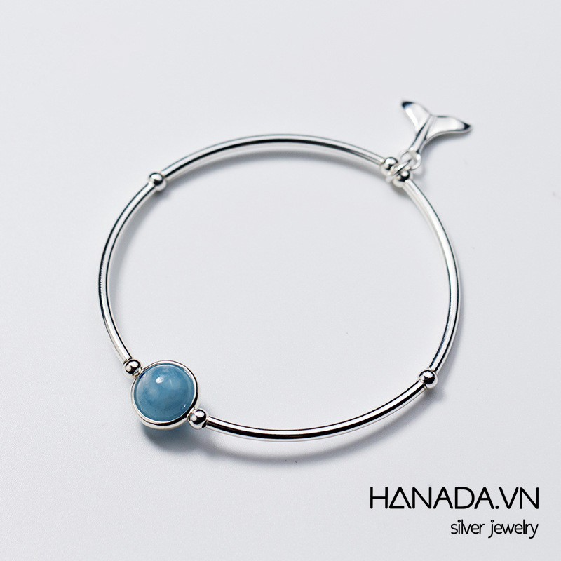 [ LAZXuhuong02 giảm 25K /199K] Lắc Tay Bạc 925 Hanada Thạch Anh - Đuôi Cá W00 1