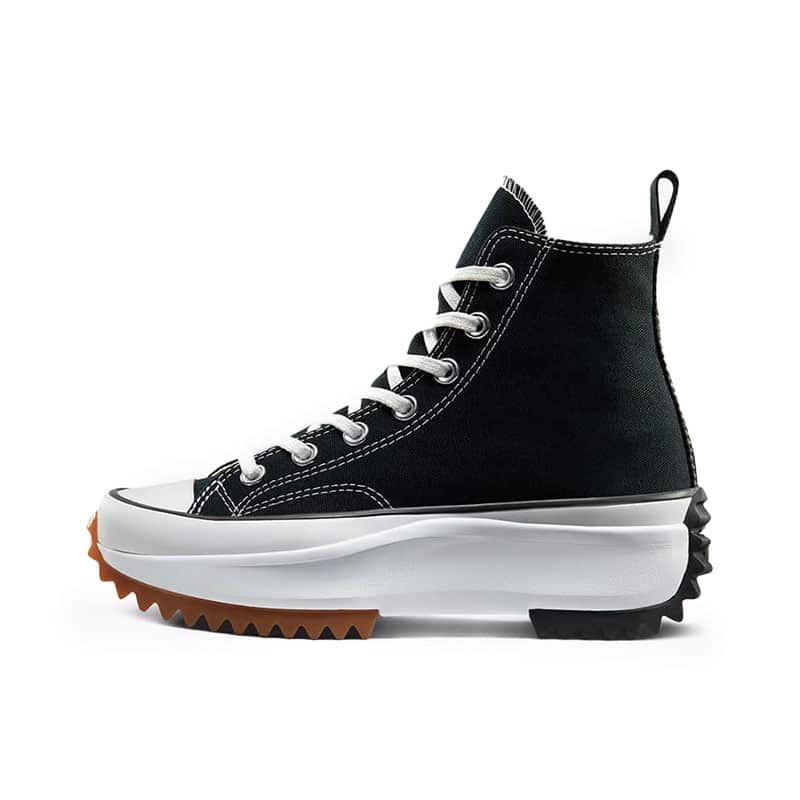 Converse Run Star Hike Canvas Platform Unisex Sneakers - Black/White/Gum