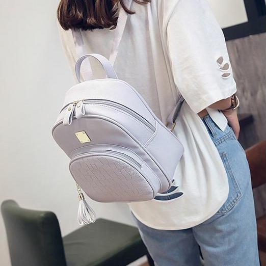 [HCM]Balo Nữ Siêu Xinh Vân Cá Sấu Xám