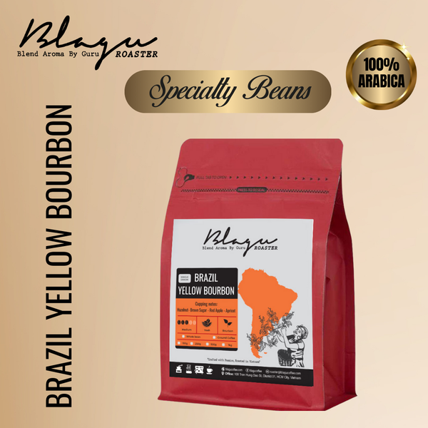 Cà Phê Blagu Hạt Đã Rang, Brazil Yellow Bourbon - Medium Roast - 250g