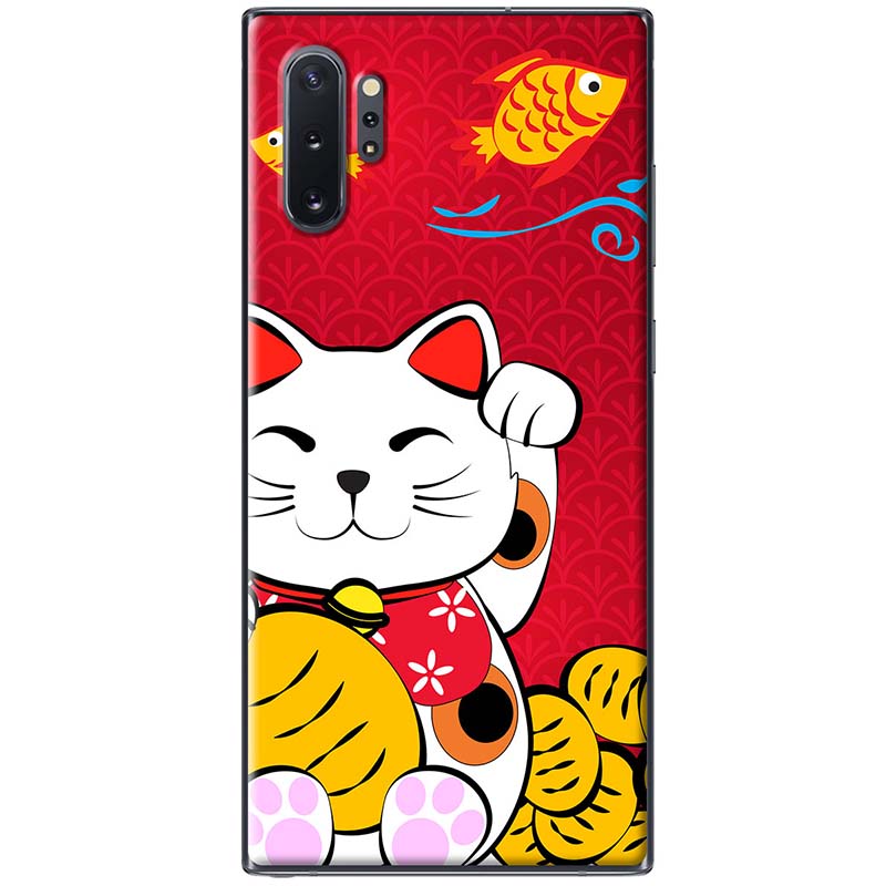 Ốp lưng dành cho Samsung Galaxy Note 10, Note 10 Plus, Note 10 Lite, Note 20, Note 20 Ultra mẫu Mèo thần tài cá chép