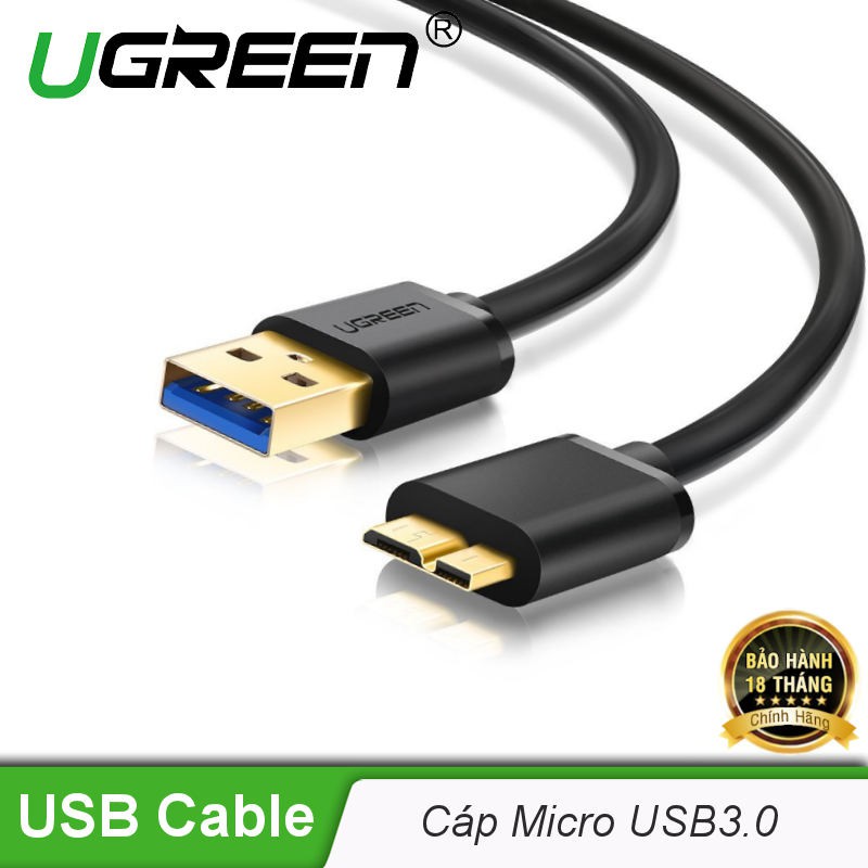 Dây Micro B 3.0 mạ vàng Ugreen chính hãng