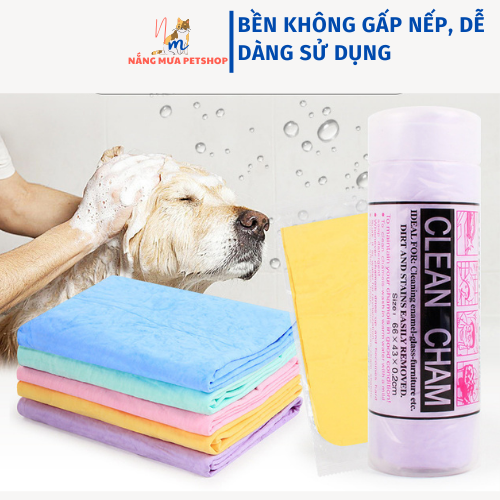 Khăn tắm cho chó mèo siêu thấm hút Clean Cham