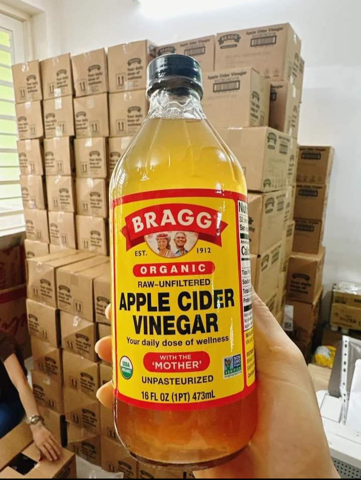 Giấm táo hữu cơ organic bragg nhập khẩu từ mỹ chai 473-946ml