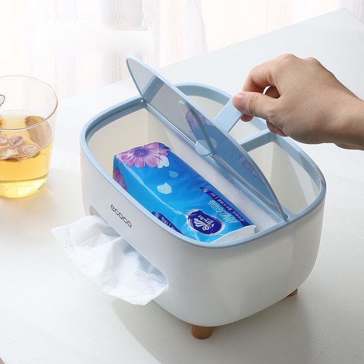 Hộp Đựng Giấy Ăn Ecoco Thiết Kế Khay Để Đồ Tiện Dụng