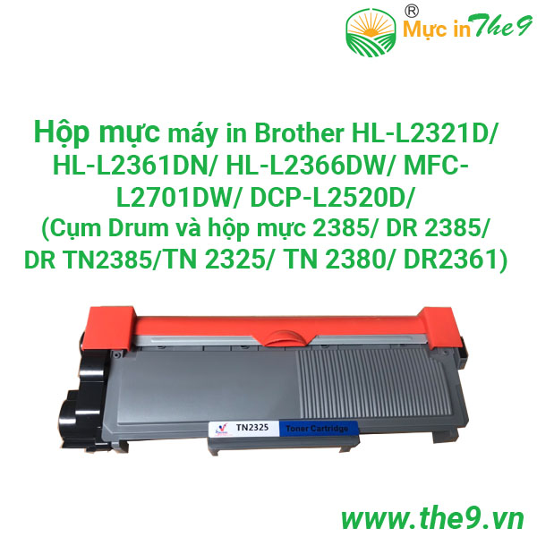 [HCM][HCM]Combo Cụm drum/trống và hộp mực dùng cho máy in Brother HL-L2321D,HL-L2361DN,HL-L2366DW,DCP-L2520D,MFC-L2701D,MFC-L2701DW (DR 2385 - Tn2385-Tn2325-TN2380) hàng nhập khẩu mới 100% in đẹp rõ nét