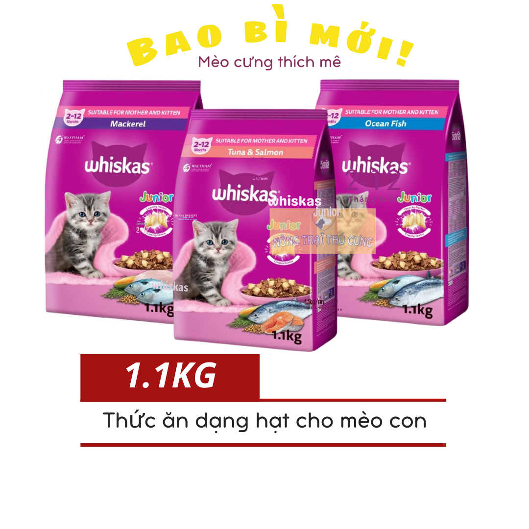 Thức Ăn Hạt Whiskas Cho Mèo Con - Whiskas Junior - [Nông Trại Thú Cưng]