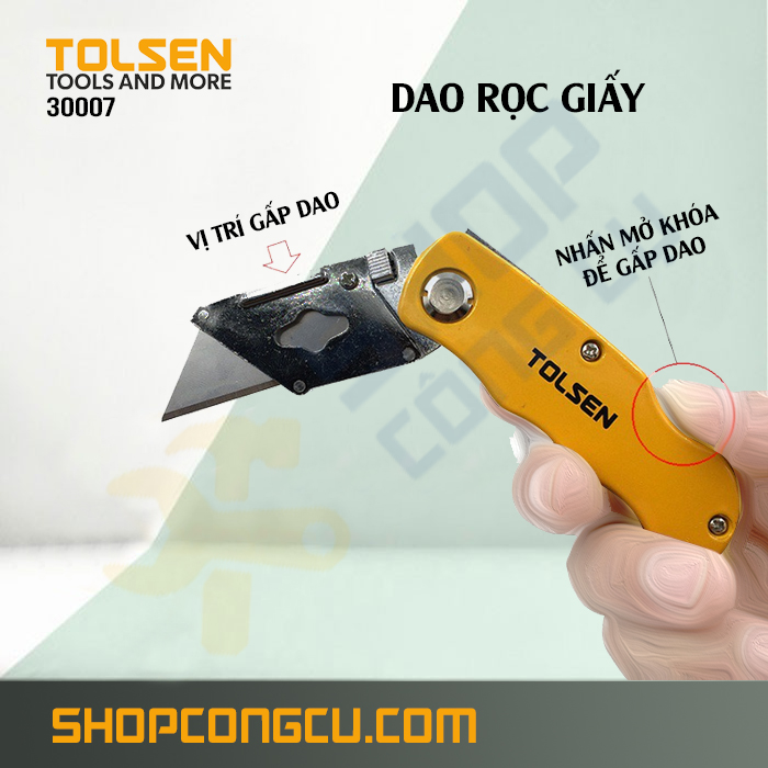 Dao rọc giấy lưỡi liền kèm 5 lưỡi Tolsen 30007